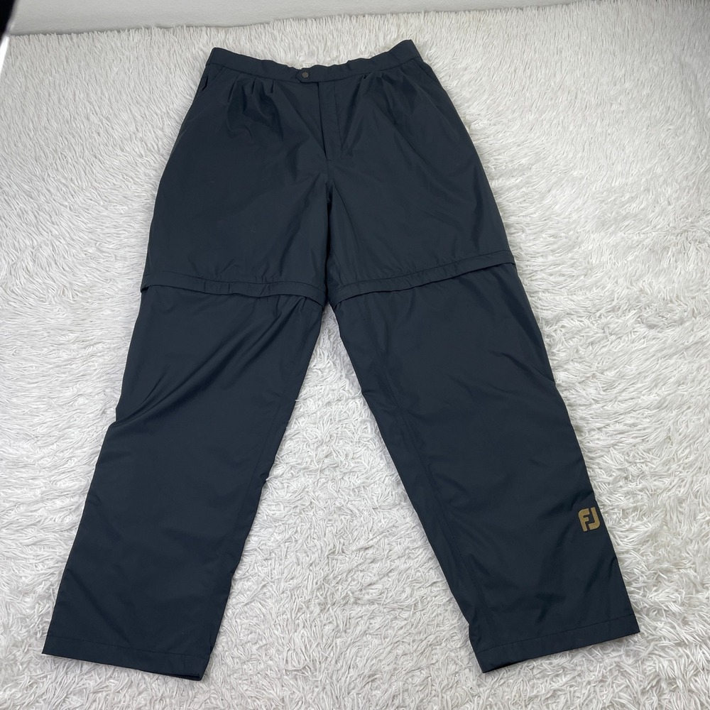 FootJoy Pants Mens XL Black DryJoy Convertible Shorts Water Resistant Lined Golf